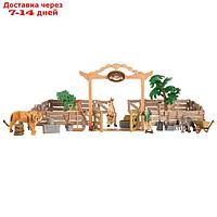 Набор фигурок: тигр, слоненок, кенгуру, фермер, инвентарь, 20 предметов