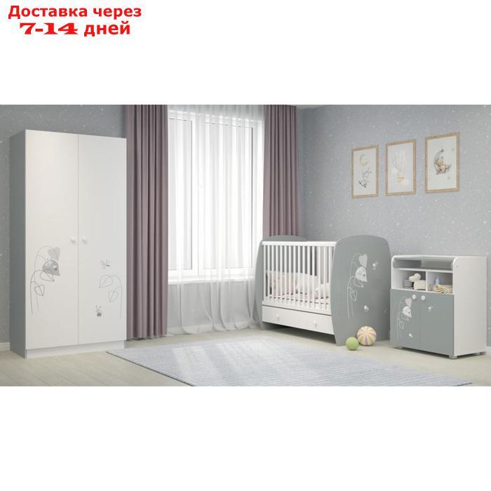 Шкаф French, двухсекционный, 190х89,8х50 см, цвет белый/серый - фото 3 - id-p188710604