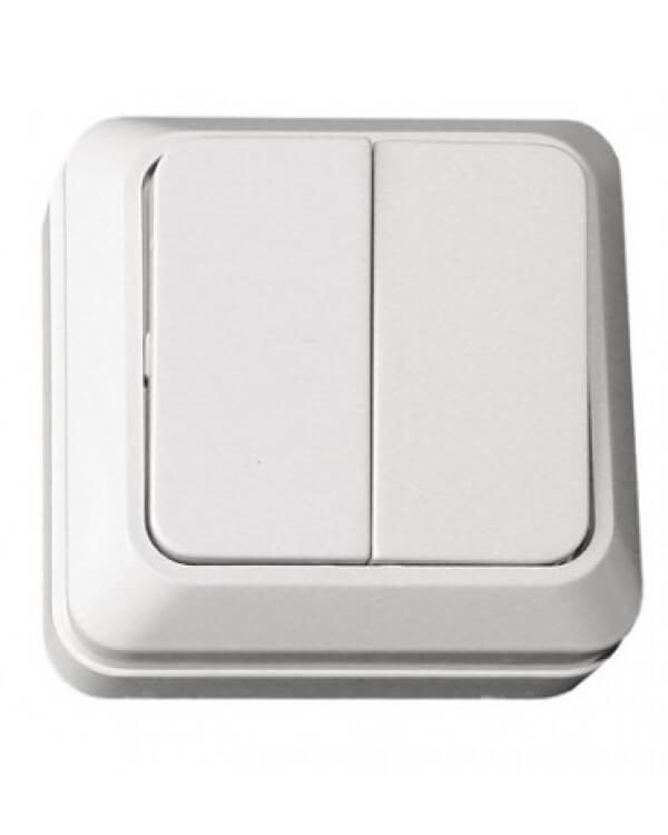Выключатель 2кл  белый накл