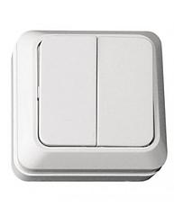 Выключатель 2кл  белый накл