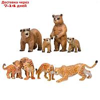 Набор фигурок: семья ягуаров и семья медведей, 8 предметов