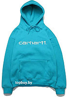 Худи с вышитым логотипом от Carhartt,бирюзовое.