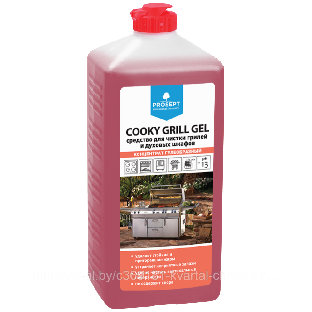 Средство антижир Prosept Cooky Grill Gel 1л для чистки гриля и духовых шкафов, концентрат, 192-1, РФ