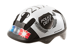 Шлем детский/подростк. 5-731004 с сеточкой 6 отв. 52-56см POLICE/черно-белый (10) VENTURA