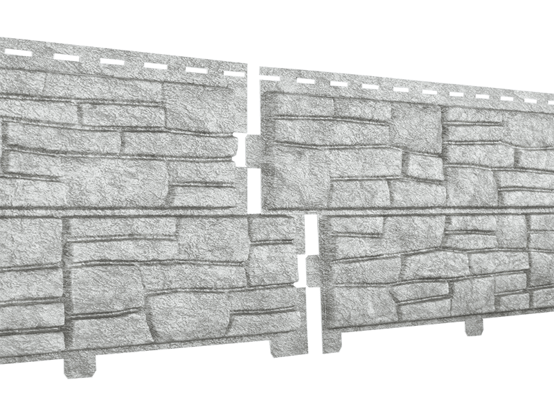 Стон-Хаус Виниловый сайдинг двойной замок Сланец Светло-серый 0,225*2м ПРЕДЗАКАЗ - фото 1 - id-p188760631