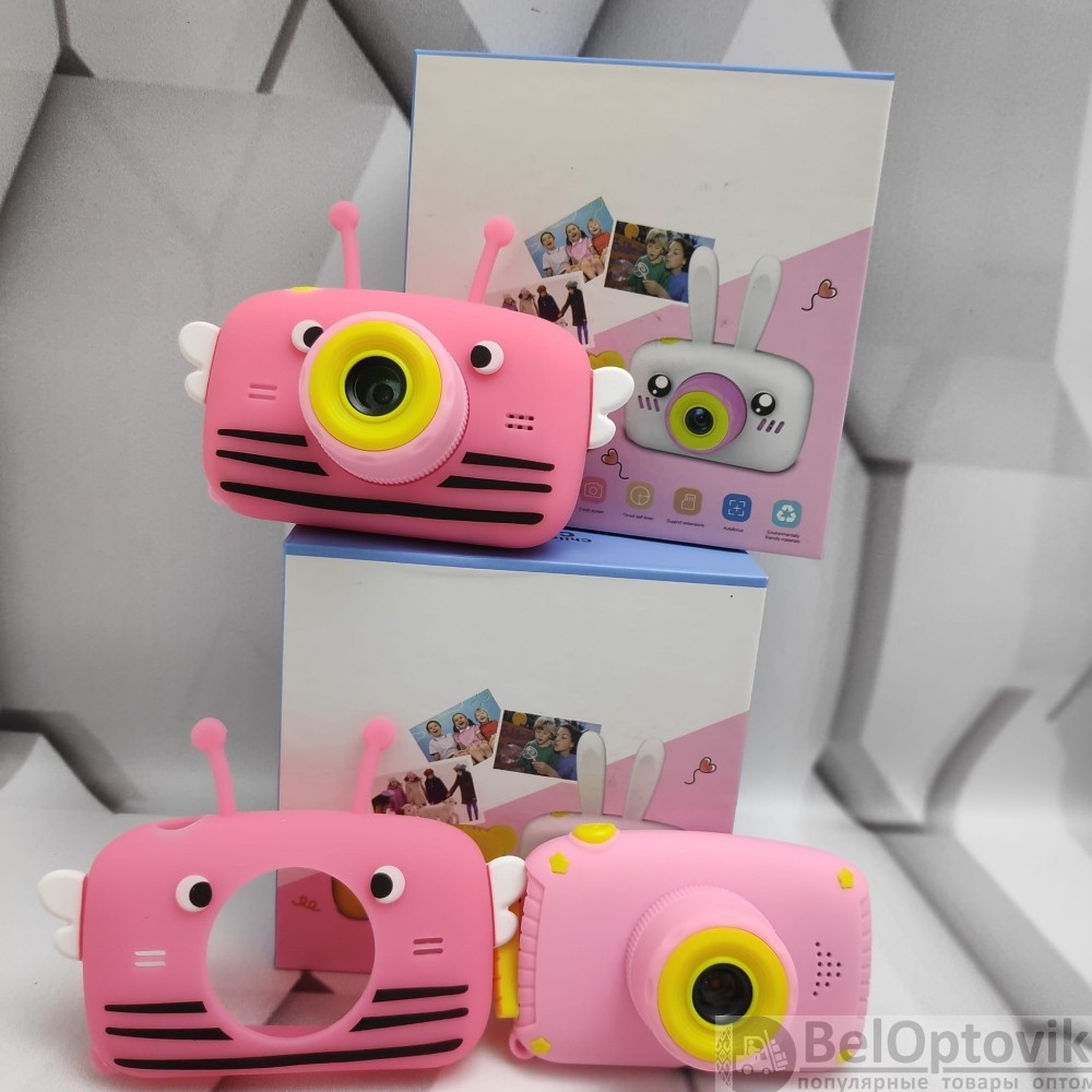 Оригинальный детский цифровой фотоаппарат Пчелка Childrens Fun Camera Розовый - фото 3 - id-p179627189
