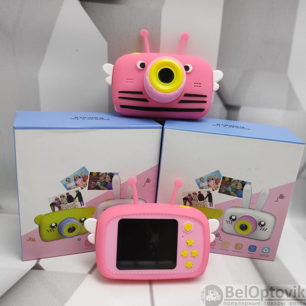 Оригинальный детский цифровой фотоаппарат Пчелка Childrens Fun Camera Розовый - фото 4 - id-p179627189