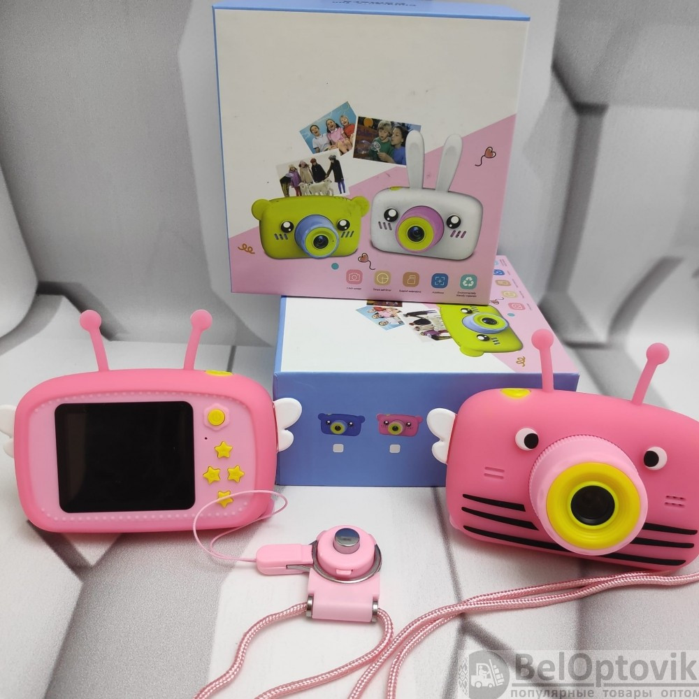 Оригинальный детский цифровой фотоаппарат Пчелка Childrens Fun Camera Розовый - фото 8 - id-p179627189
