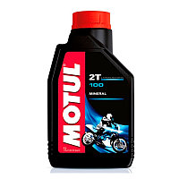 Масло Motul 100 2T моторное минеральное для 2Тмотоциклов, 1 литр, 104024