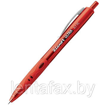 Ручка шариковая автоматическая Luxor "Ultra", линия 0,5мм, красная. ЦЕНА БЕЗ НДС