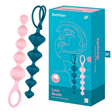 Набор анальных цепочек Satisfyer Beads, розовый и синий