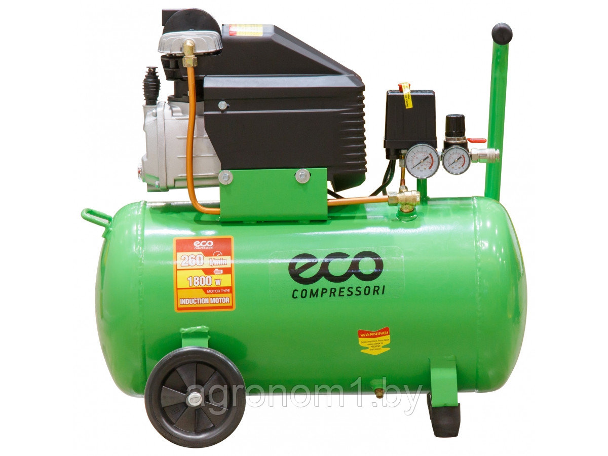 Компрессор ECO AE-501-4 (260 л/мин, 8 атм, коаксиальный, масляный, ресив. 50 л, 220 В, 1.80 кВт) - фото 5 - id-p176021104