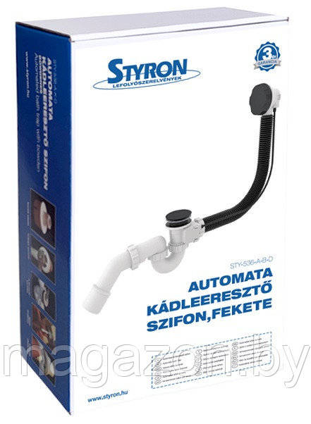 Сифон для ванны Styron STY-536-A-B, черный - фото 3 - id-p188784938