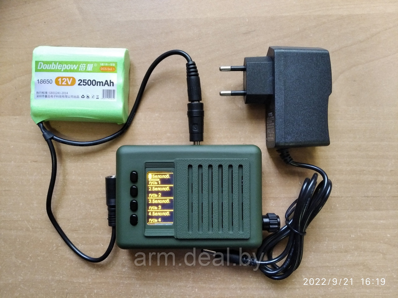 Комплект Охотник По Перу: аккумулятор 2500mAh+зарядка 12В (для электроманков) - фото 2 - id-p142995395