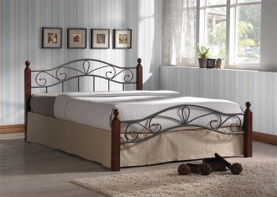 Двуспальная кровать Глэдис М (160х200) (коричневый бархат) - фото 1 - id-p188819435