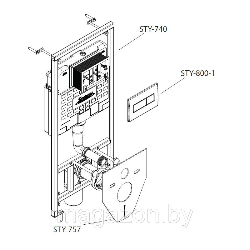 Инсталляция для унитаза Styron STY-740 NIAGARA-FIX - фото 3 - id-p188861842