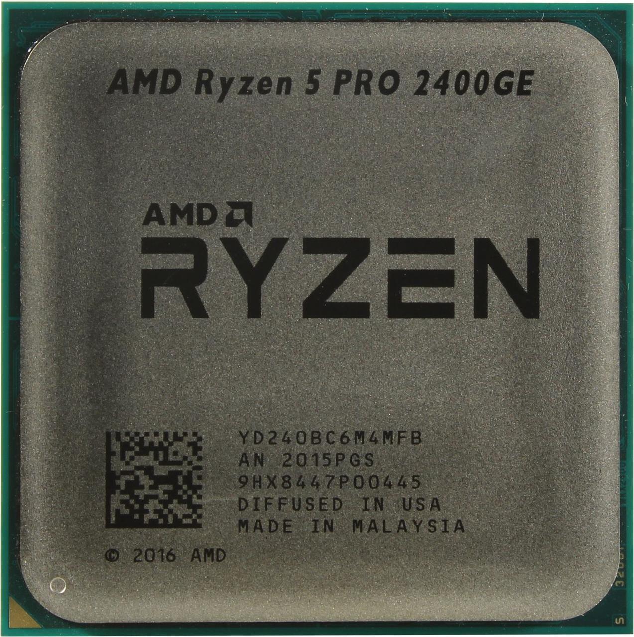 Процессор Socket-AM4 AMD Ryzen 5 PRO 2400GE (YD240BC6M4MFB) 4C/8T 3.2GHz/3.8GHz 2+4MB 35W Radeon Vega 11
