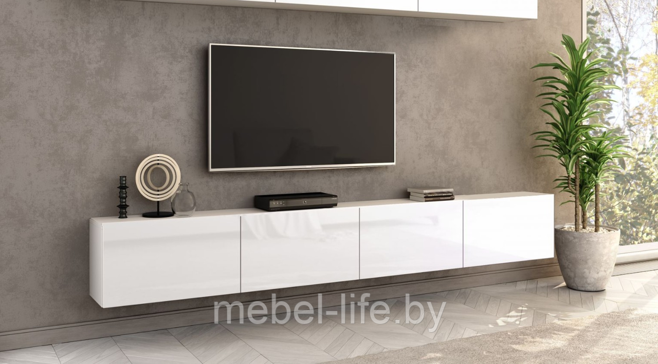 Тумба Лия 3 - Белый / Белый глянец (Рикко)