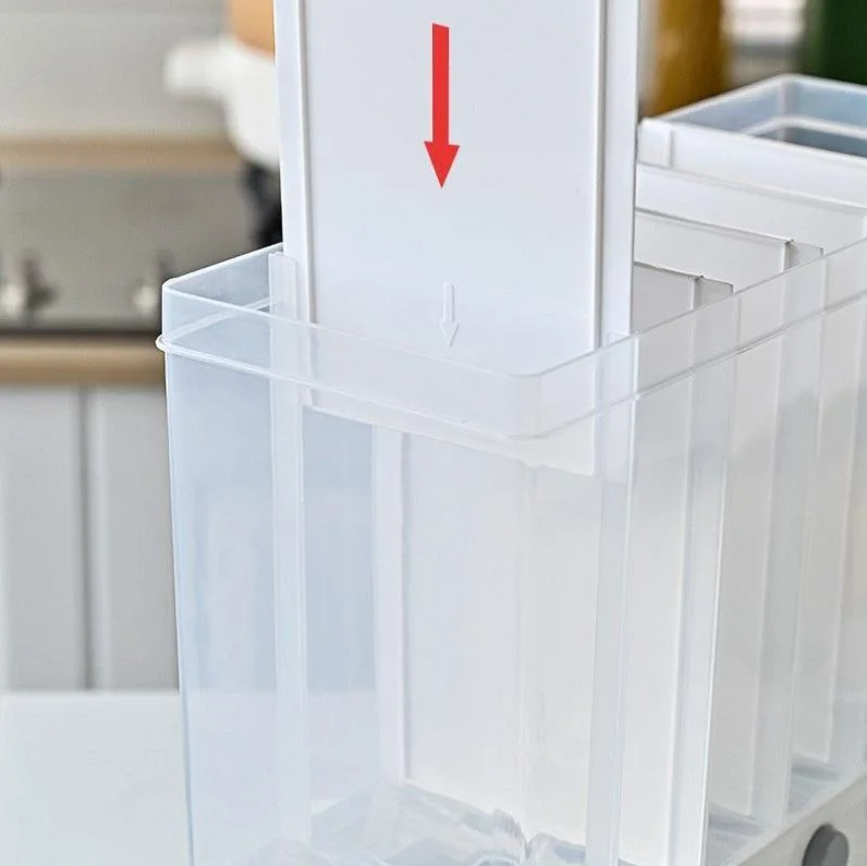 Кухонный органайзер для хранения сыпучих продуктов с шестью секциями Multifunctional household rice bucket - фото 4 - id-p188882567