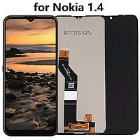 Дисплей (экран) для Nokia 1.4 c тачскрином, черный