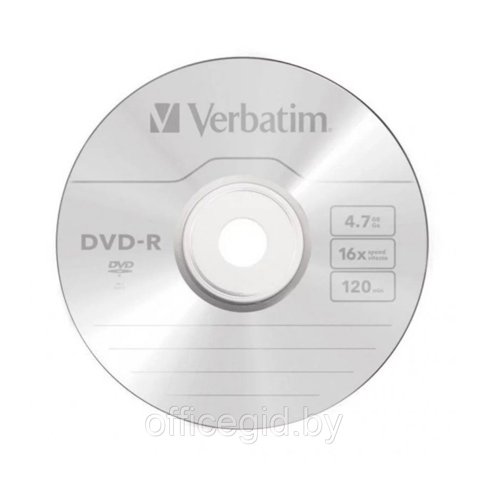 Диск DVD-R 4,7 Гб запис. 16х. Verbatim DataLife - фото 1 - id-p188886580