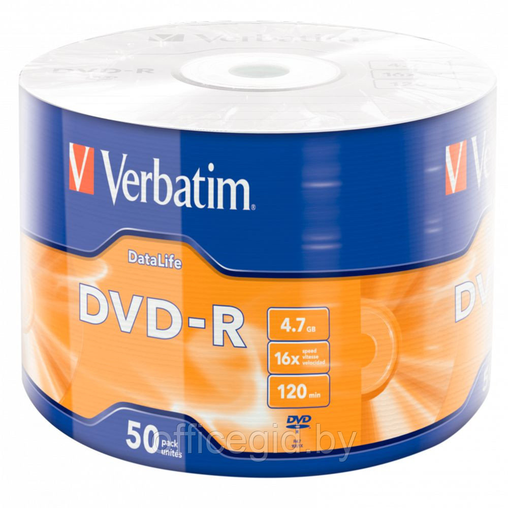 Диск Verbatim "Extra Protection", DVD-R, 4.7 гб, пэт-упаковка, 50 шт - фото 1 - id-p188886587