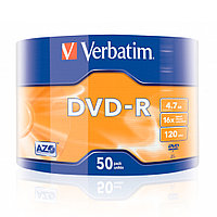 Диск Verbatim, DVD-R, 4.7 гб, пэт-упаковка, 50 шт