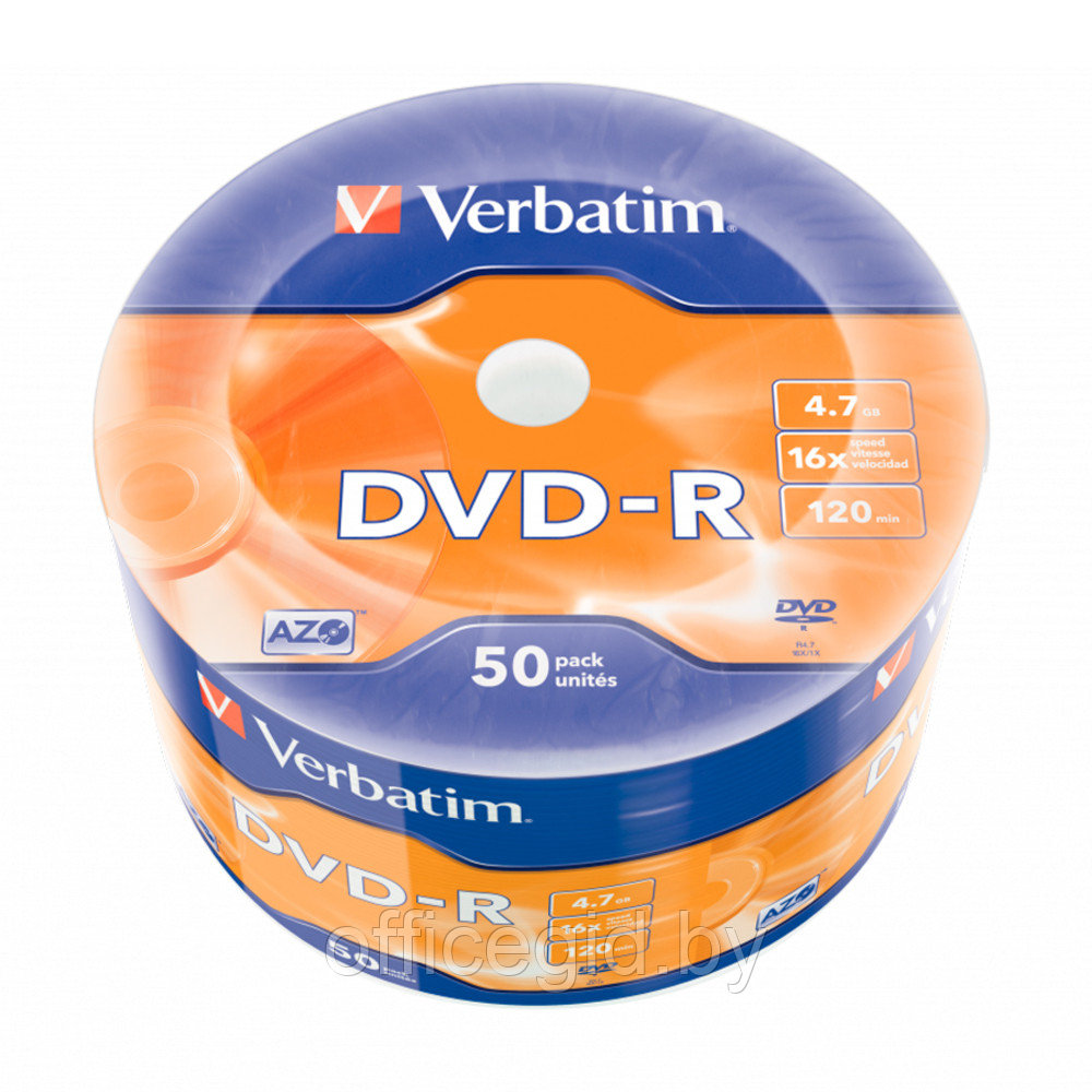Диск Verbatim, DVD-R, 4.7 гб, пэт-упаковка, 50 шт - фото 2 - id-p188886588