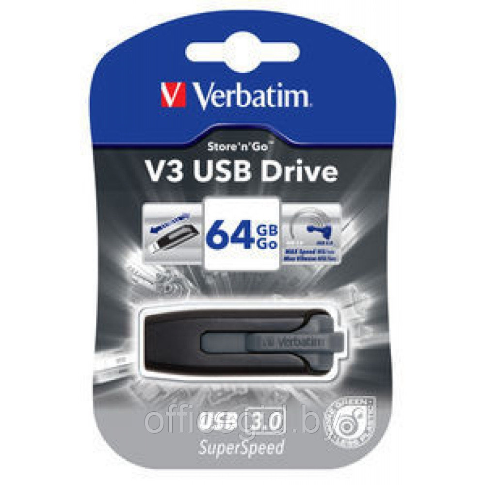 USB-накопитель "V3 Store 'n' Go", 64 гб, usb 3.0, черный - фото 5 - id-p188886590