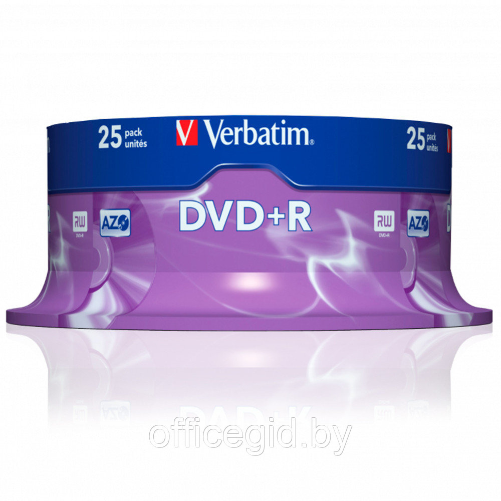 Диск Verbatim на шпинделе, DVD-R, 4.7 гб, круглый бокс, 25 шт - фото 2 - id-p188886592