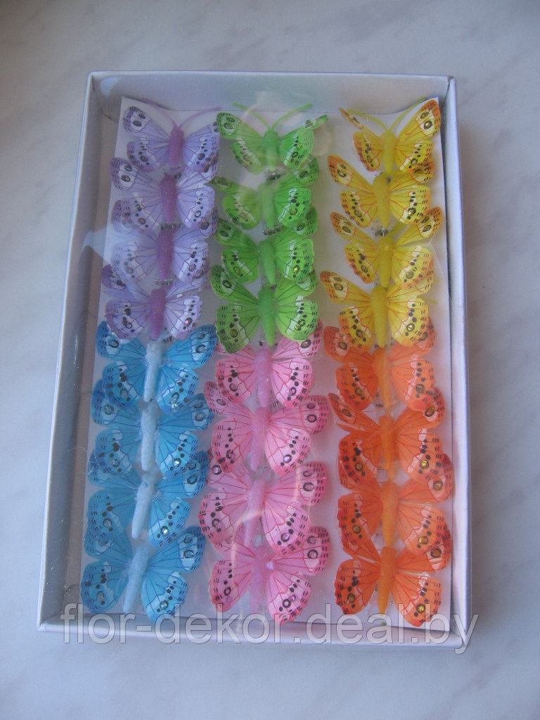 Бабочки на прищепке, 4см, комплект 4шт - фото 1 - id-p23901369