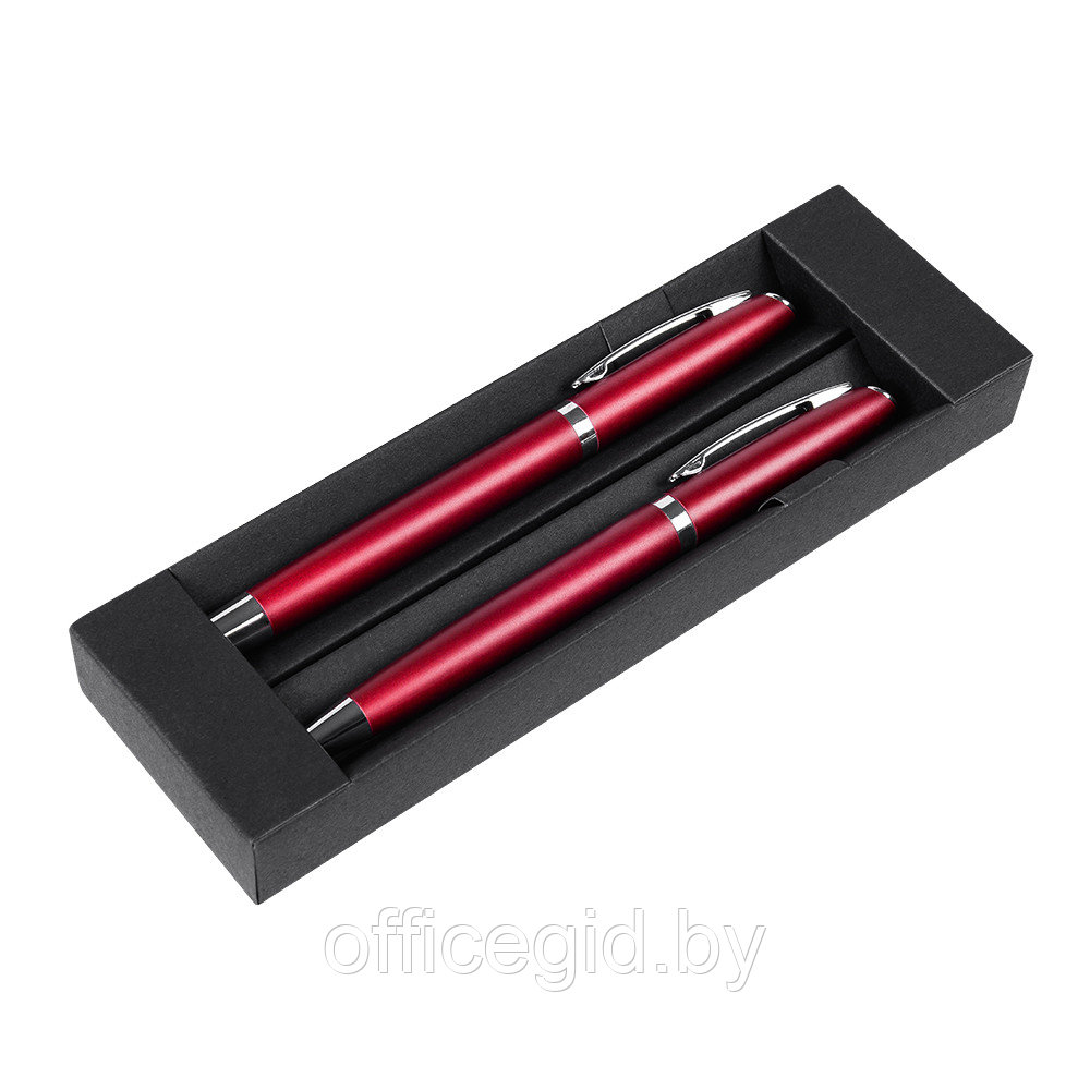 Набор ручек"Alphabet": ручка шариковая автоматическая и роллер, красный - фото 1 - id-p188888425