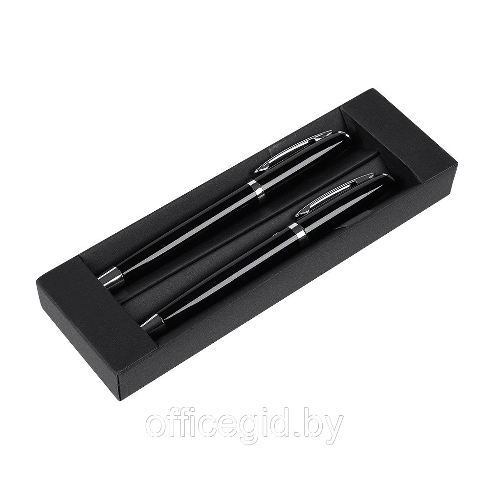 Набор ручек "Alphabet": ручка шариковая автоматическая и роллер, черный - фото 1 - id-p188888427