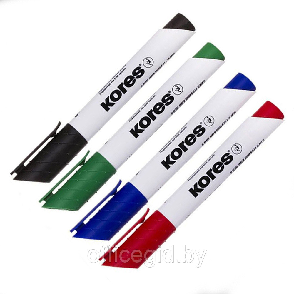 Набор маркеров для досок "Kores", 4 шт, ассорти - фото 1 - id-p188888518