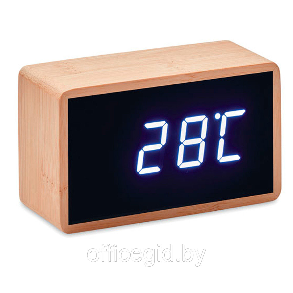 Часы-будильник LED настольные "Miri Clock", коричневый