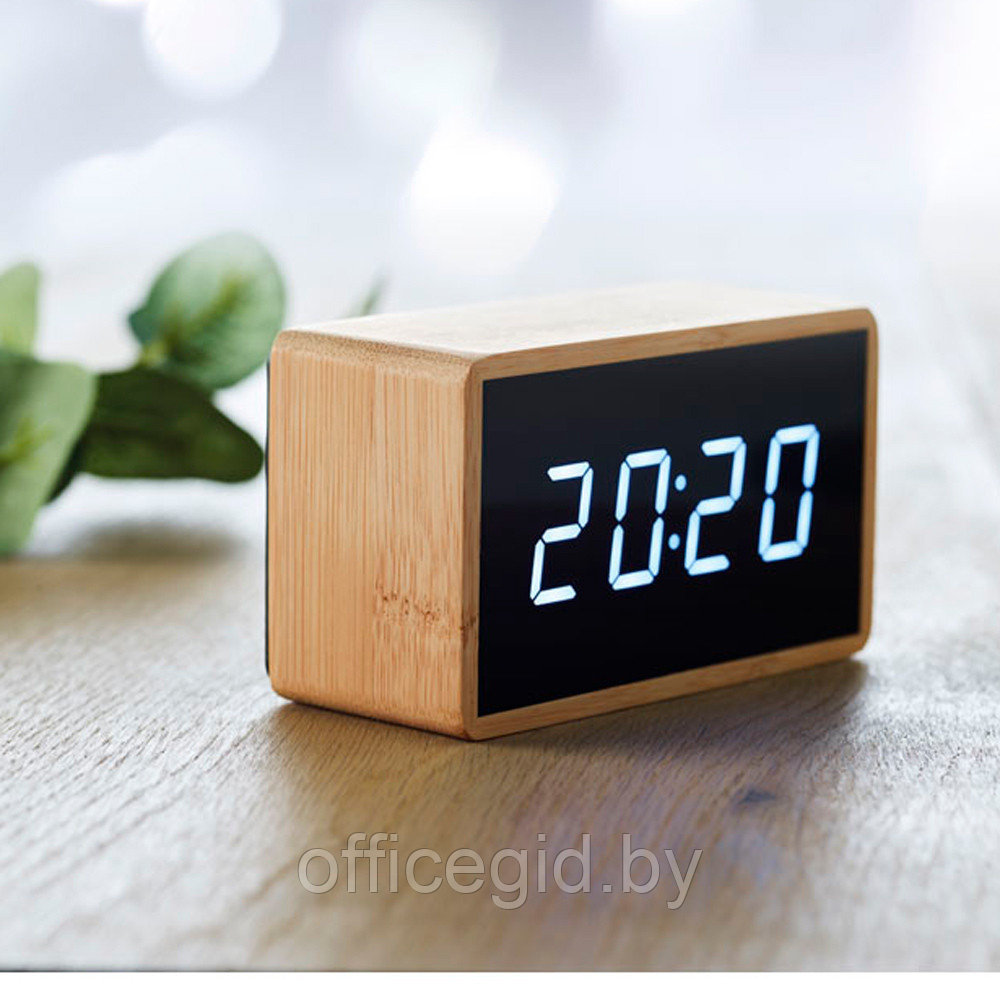 Часы-будильник LED настольные "Miri Clock", коричневый - фото 3 - id-p188887722