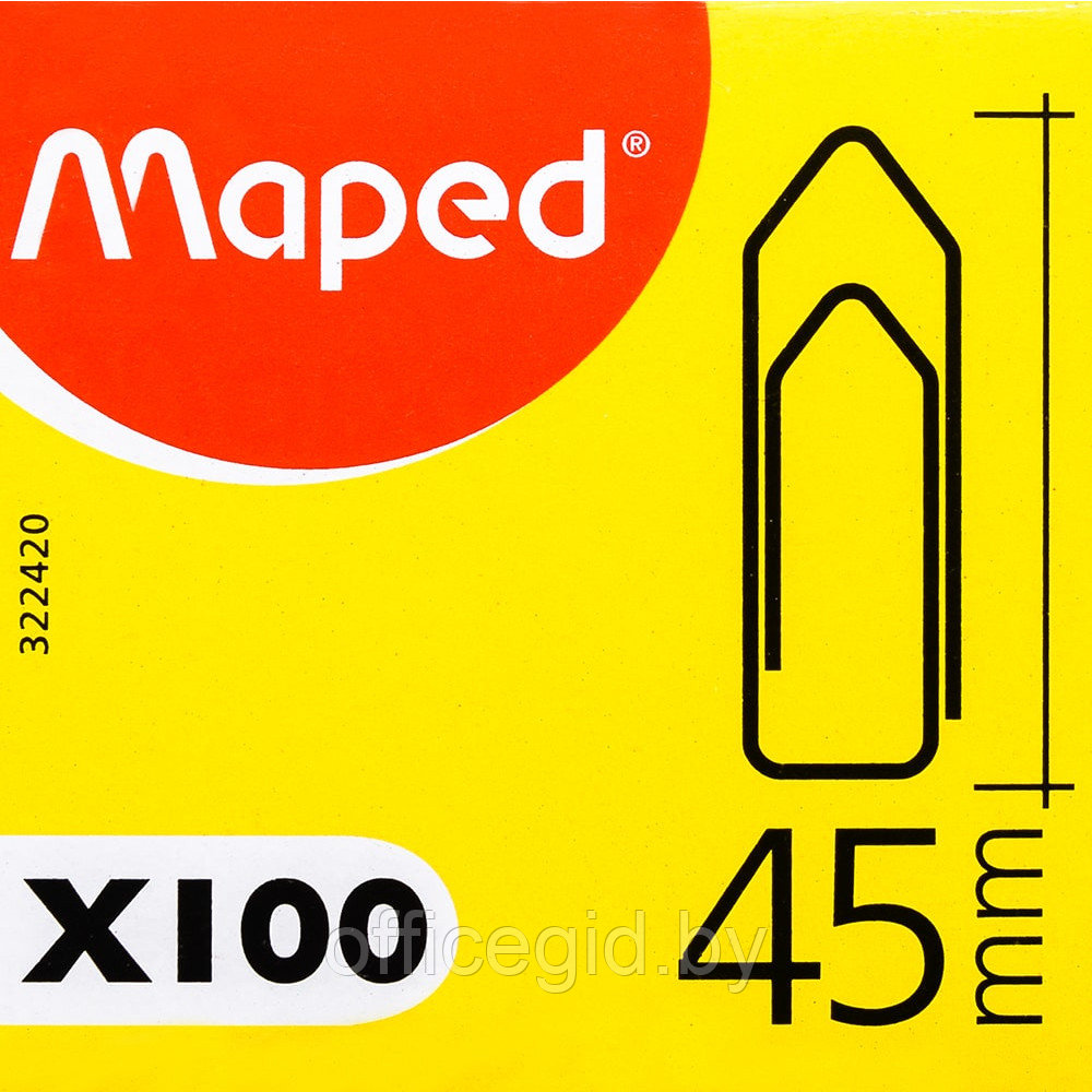 Скрепки "Maped", 45 мм, 100 шт, серебристый - фото 3 - id-p188889466