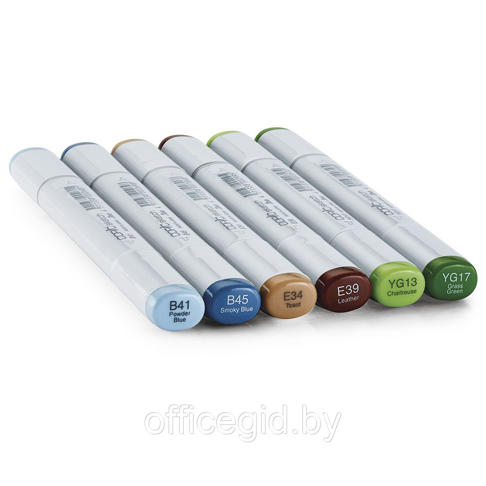 Набор маркеров перманентных "Copic Sketch", 6 цветов, земляные оттенки - фото 2 - id-p188884972
