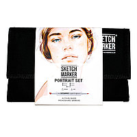 Набор маркеров перманентных двусторонних "Sketchmarker Portrait Set", 24 шт.