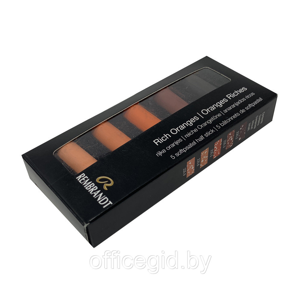 Набор мягкой пастели "Rembrandt Half Pastel", 5 цветов, насыщенные оранжевые - фото 3 - id-p188885025