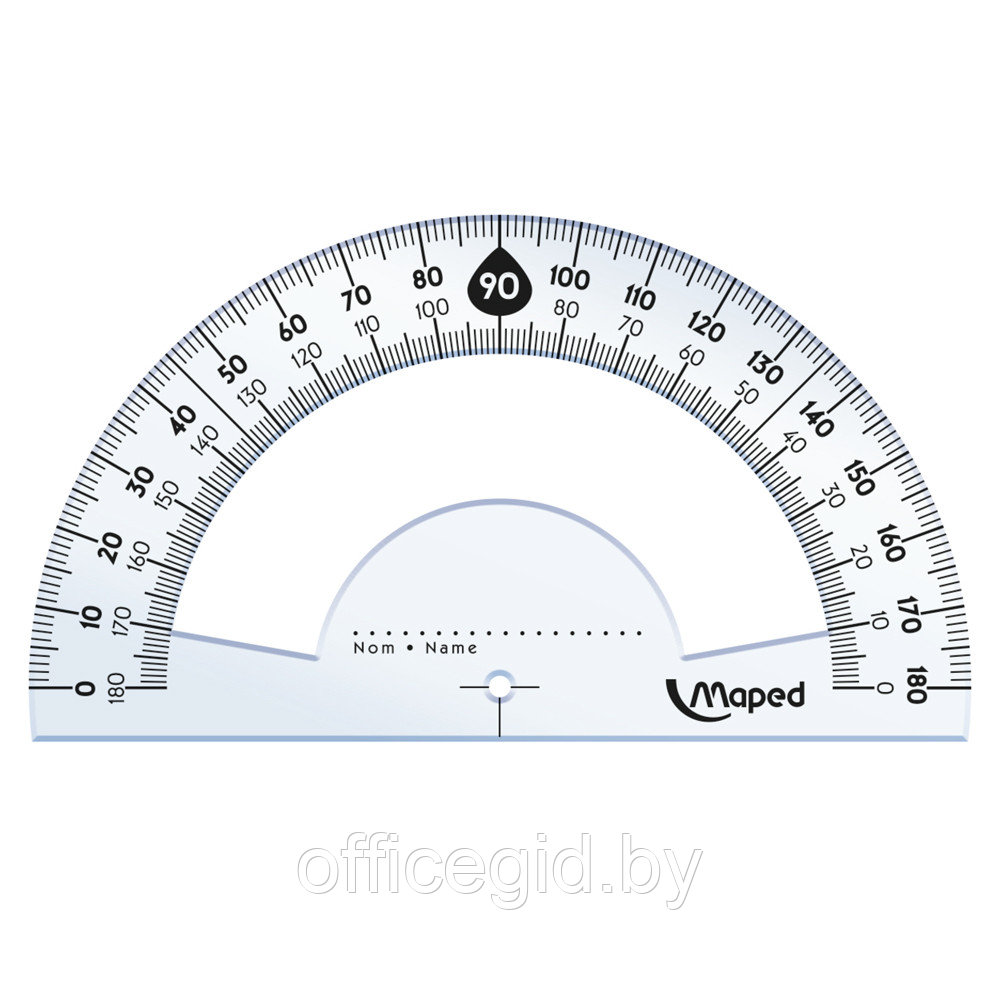 Набор чертежный "Maped": линейка 15 см, треугольник 45 и 60 гр, транспортир 180 гр, прозрачный - фото 2 - id-p188889518