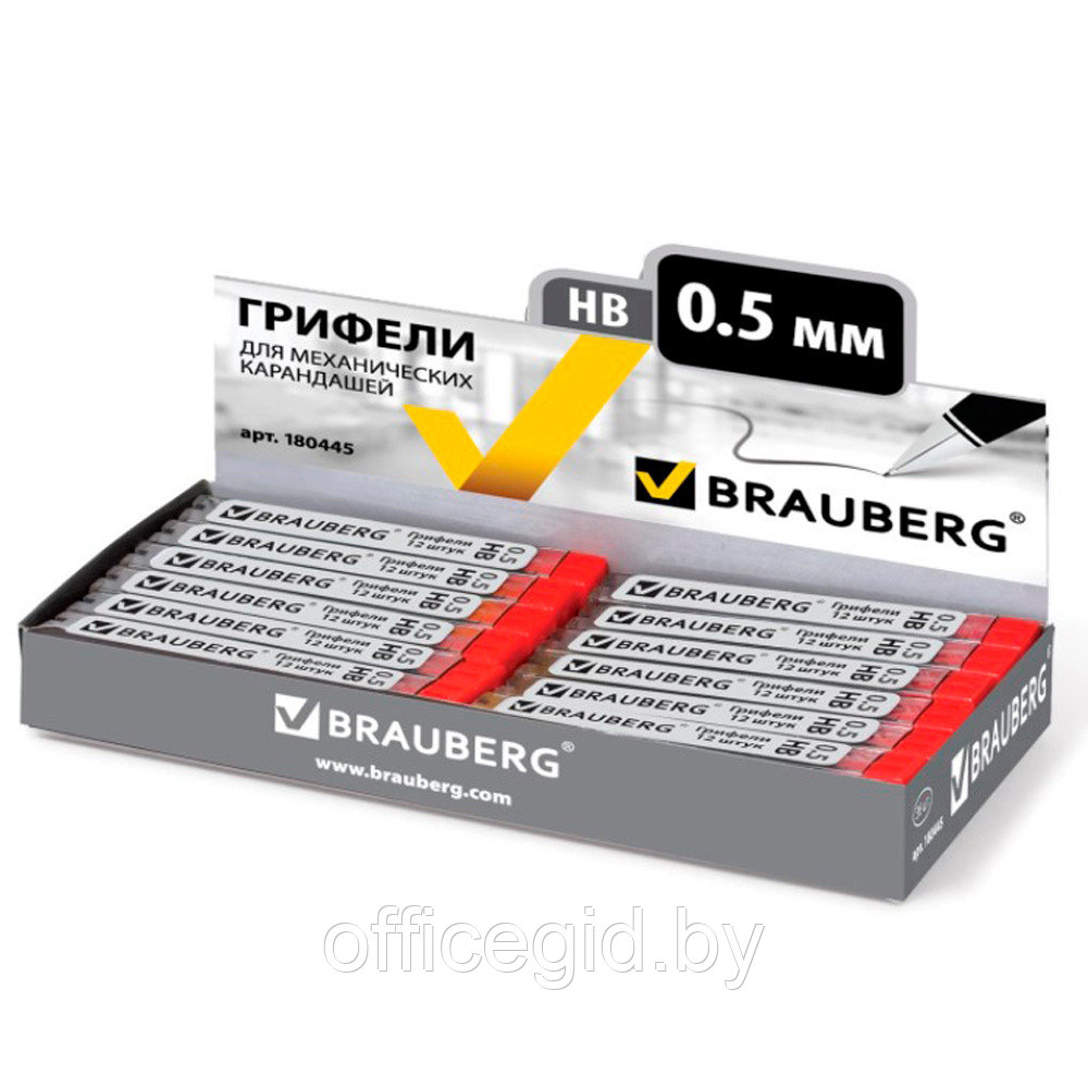 Грифель "Brauberg Hi-Polymer", HB, 0.5 мм, 12 шт - фото 3 - id-p188888615