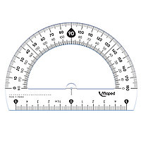 Транспортир 180°, 10 см, прозрачный