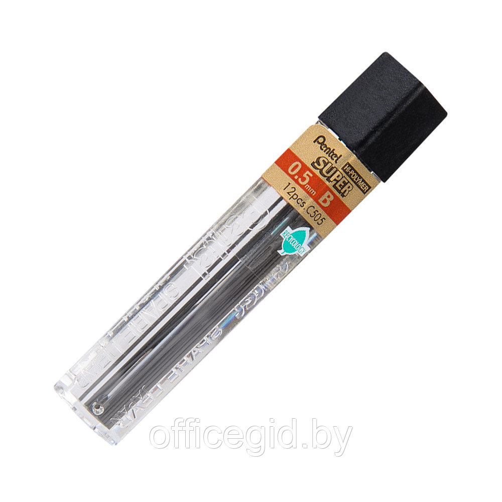 Грифели для автоматического карандаша "Hi-Polymer Super Lead", B, 0.5 мм, 12 шт - фото 1 - id-p188888640