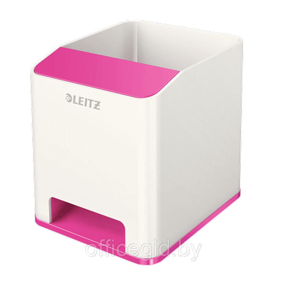 Подставка для канцелярских мелочей и смартфона "Leitz WOW", 90x100x101 мм, розовый, белый - фото 1 - id-p188887801