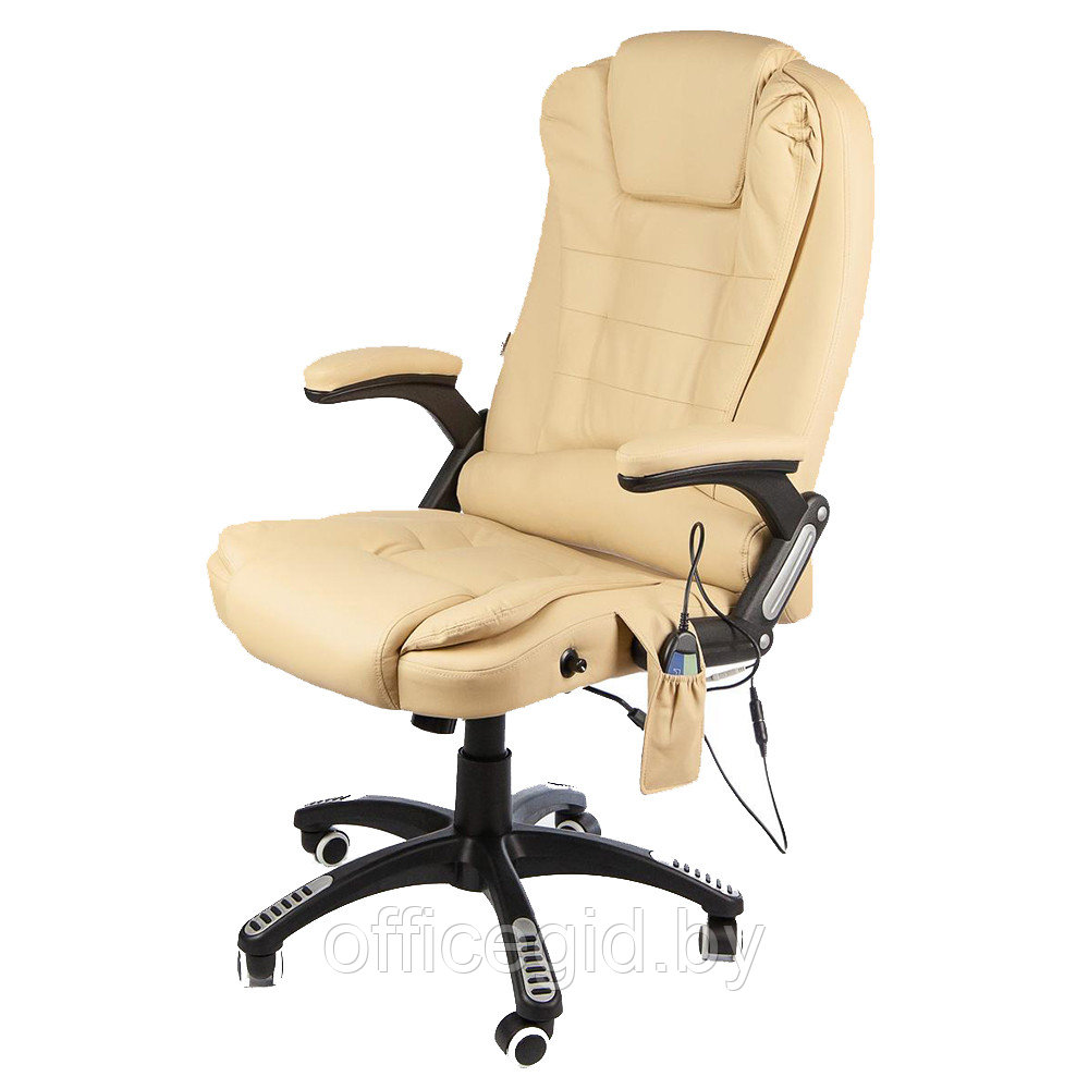 Кресло для руководителя Calviano "Veroni 55" вибромассажное, экокожа, бежевый - фото 1 - id-p188893240