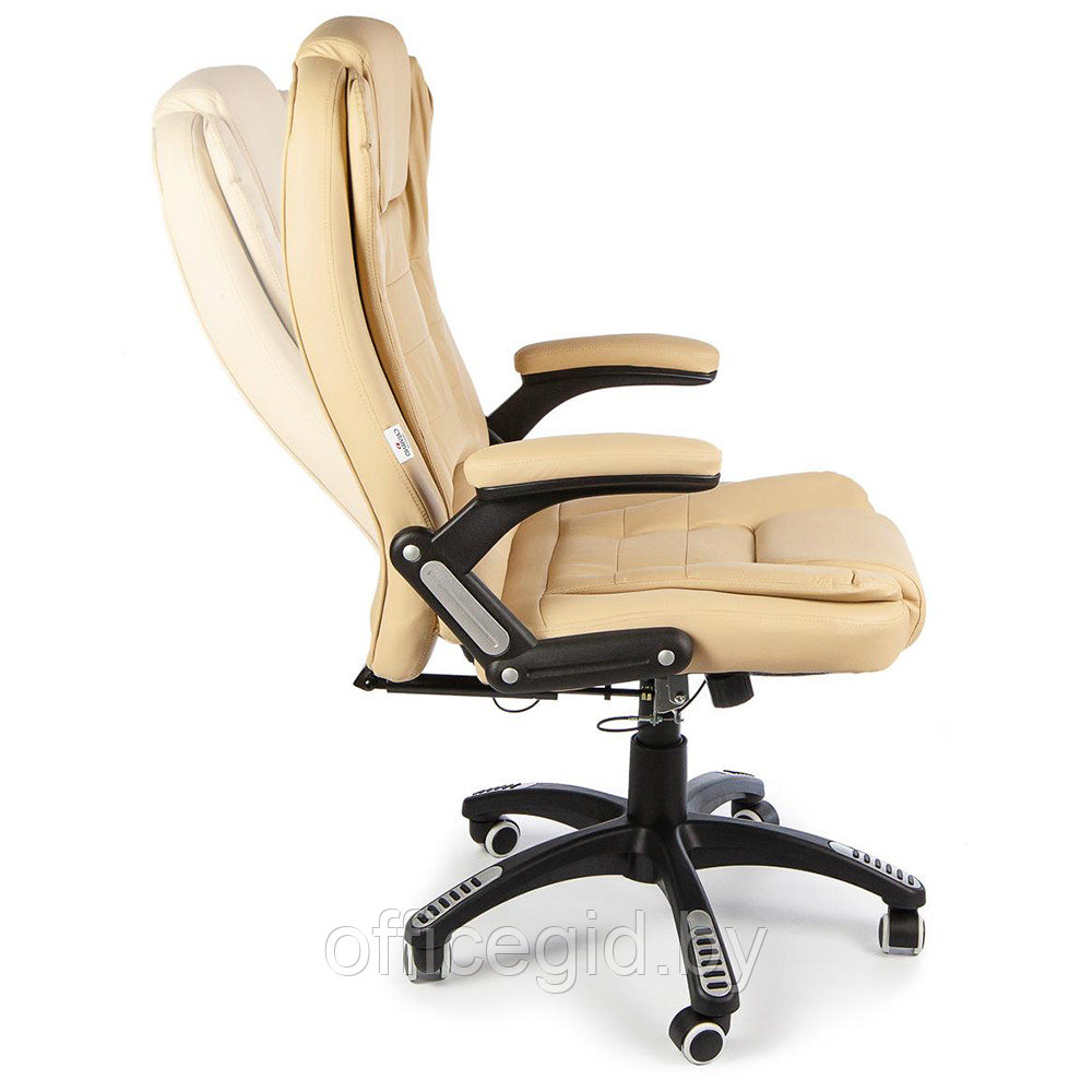 Кресло для руководителя Calviano "Veroni 55" вибромассажное, экокожа, бежевый - фото 4 - id-p188893240