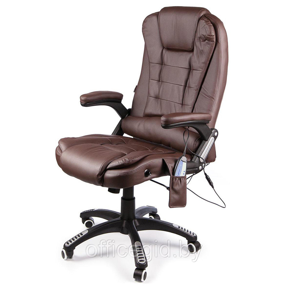 Кресло для руководителя Calviano "Veroni 53" вибромассажное, экокожа, коричневый