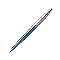 Ручка шариковая автоматическая "Parker Jotter Waterloo Blue CT", 0.7 мм, голубой, серебристый, стерж. синий