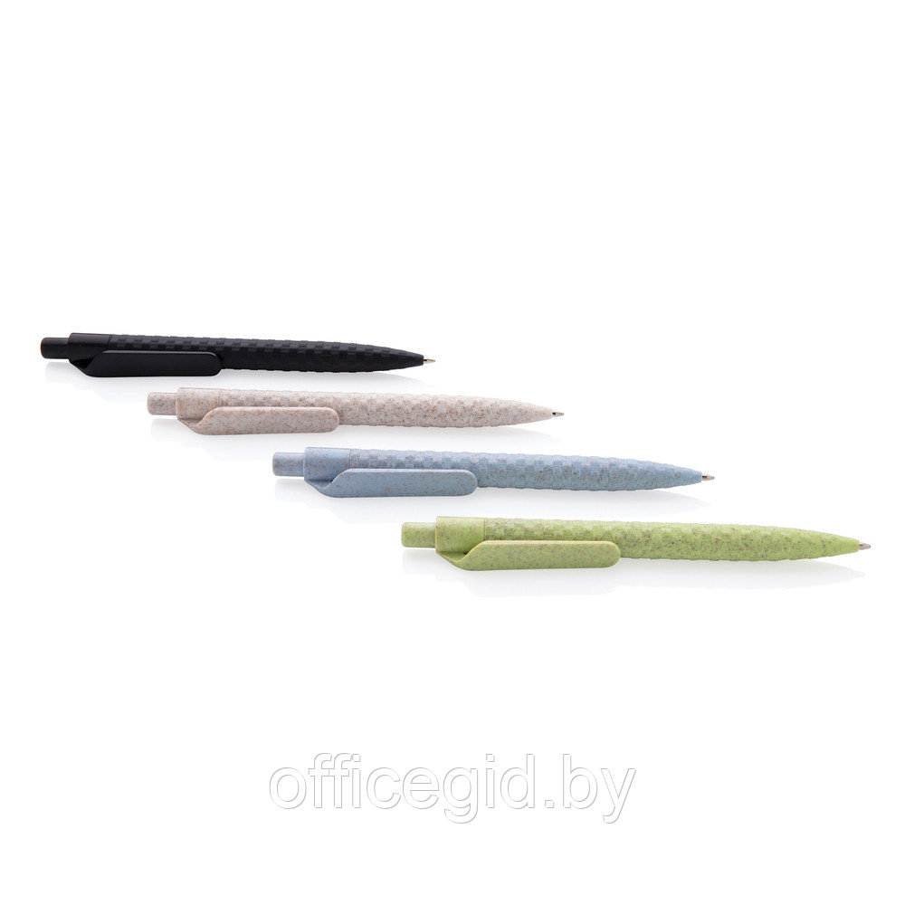 Ручка шариковая автоматическая "Wheat Straw", 1.0 мм, черный, стерж. синий - фото 2 - id-p188888672